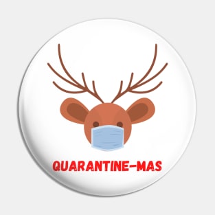 Quarantine-Mas Reindeer Christmas in Quarantine Reindeer with a Mask Social Distancing Pin