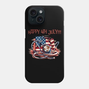 Happy 4th of july, stethoscope Phone Case