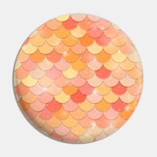 Sparkling Orange Mermaid Scales Pin