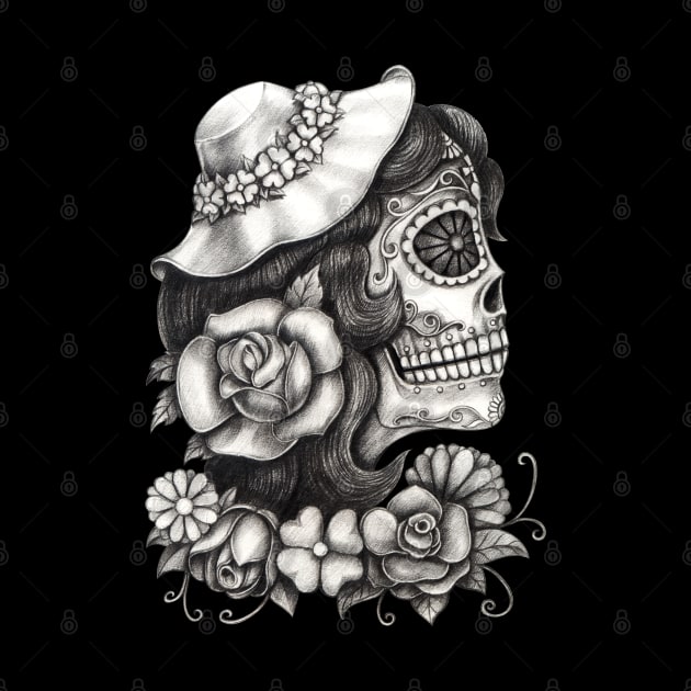 Female skeleton day of the dead. by Jiewsurreal