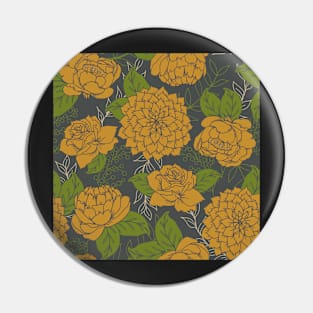 Floral Pattern in Goldenrod Pin