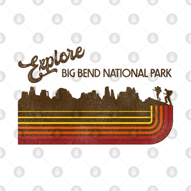 Explore Big Bend National Park Retro 70s/80s Stripe by darklordpug