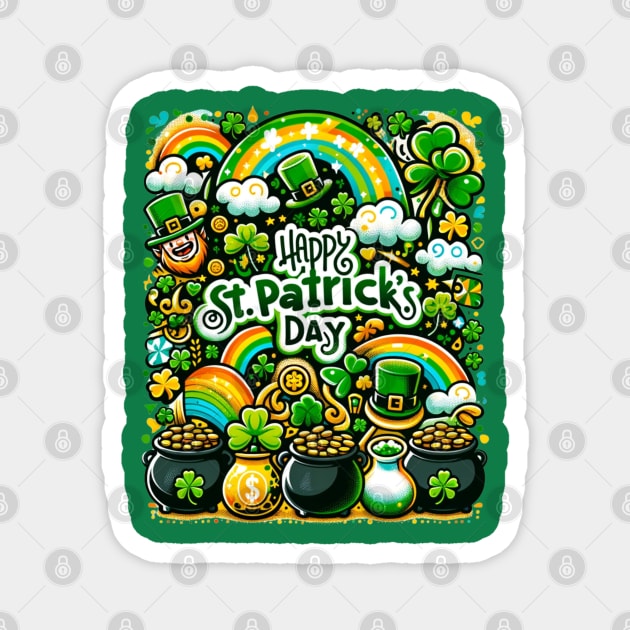 Leprechaun's Treasure Festive Design Magnet by vk09design