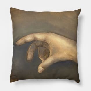 Portrait of A Hand Oil on Canvas Painting Pillow