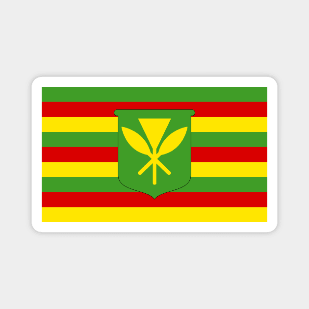 Kanaka Maoli Flag Magnet by Puna Coast