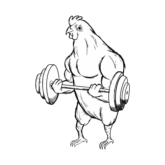 Inktober Day 5 Chicken -  Swol as cluck by WeFlaps Comics Merch