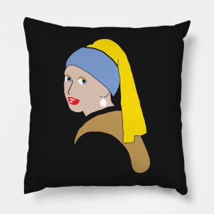 Girl with a Pearl Earring Minimized Pillow