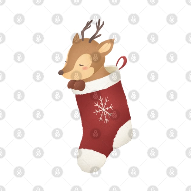 SLEEPY REINDEER by Catarinabookdesigns