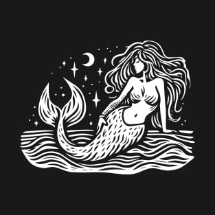 Woodcut Mermaid T-Shirt