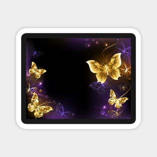 Background with Gold Butterflies Magnet