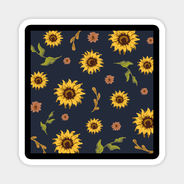 Sunflower Print Magnet by aquariart