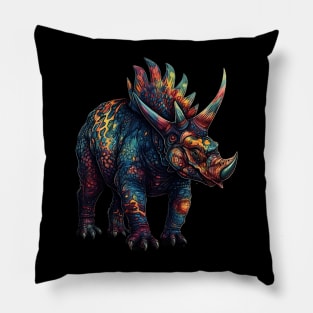 Colorful Horned Dino Pillow