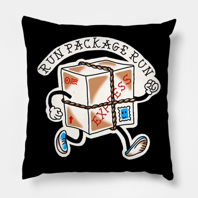 run package run gift gump Pillow by rafaelwolf