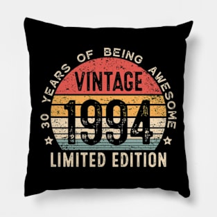 Vintage 1994 30th Birthday Gifts 30 Year Old For Men Women Pillow