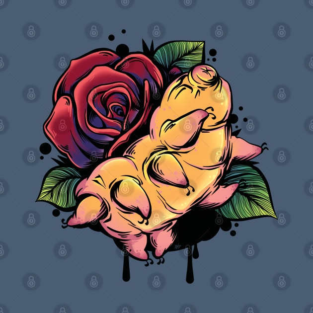 Tardigrade Rose Tattoo by supermara