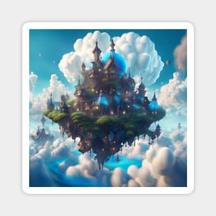 Fairy Village on Cloud Magnet