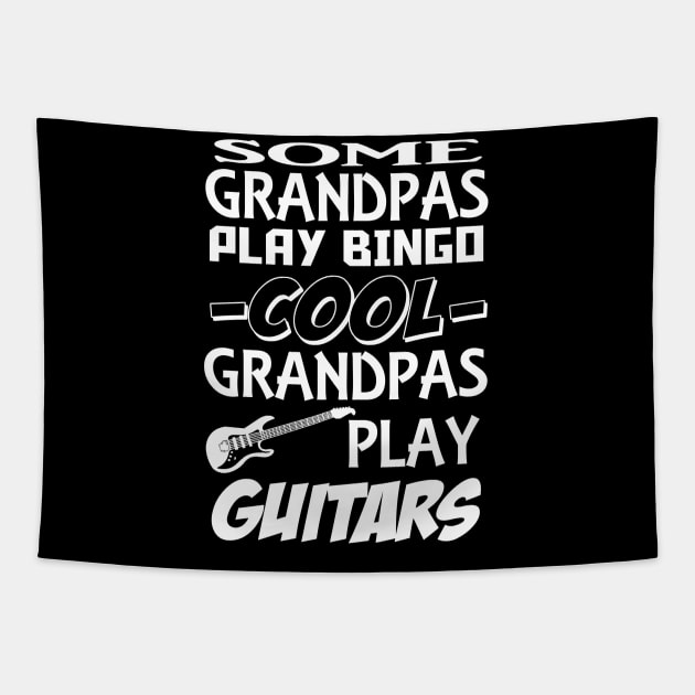 Some Grandpa Play Bingo Cool Grandpa Play Guitars Tapestry by jerranne