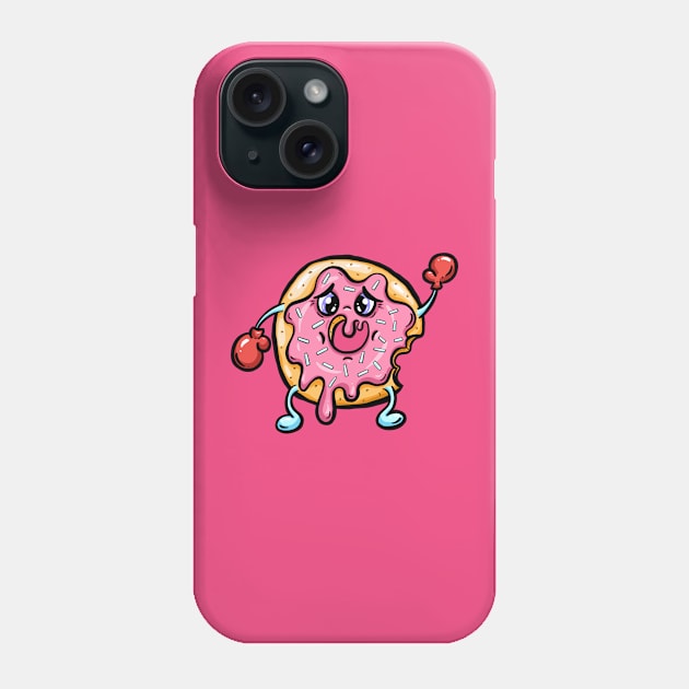 Worried Doughnut Donut with Pink Frosting Phone Case by Squeeb Creative