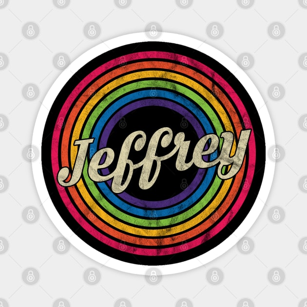 Jeffrey - Retro Rainbow Faded-Style Magnet by MaydenArt