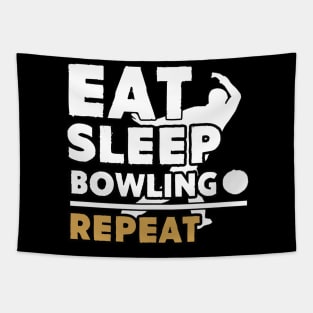 Eat sleep bowling repeat Tapestry