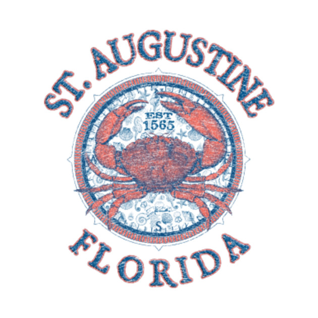 St. Augustine, Florida, with Stone Crab on Wind Rose (Two-Sided) by jcombs