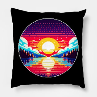 Pixelated Sunrise Pillow