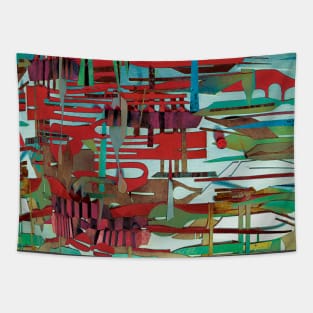 Red Delicious- Abstract Paper Collage Tapestry