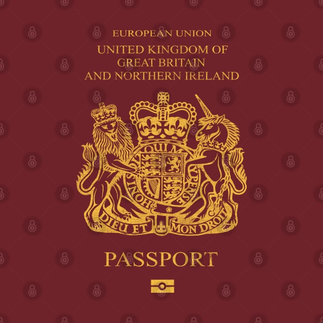 UK Passport - Vintage Style Design (Classic Version) by DankFutura