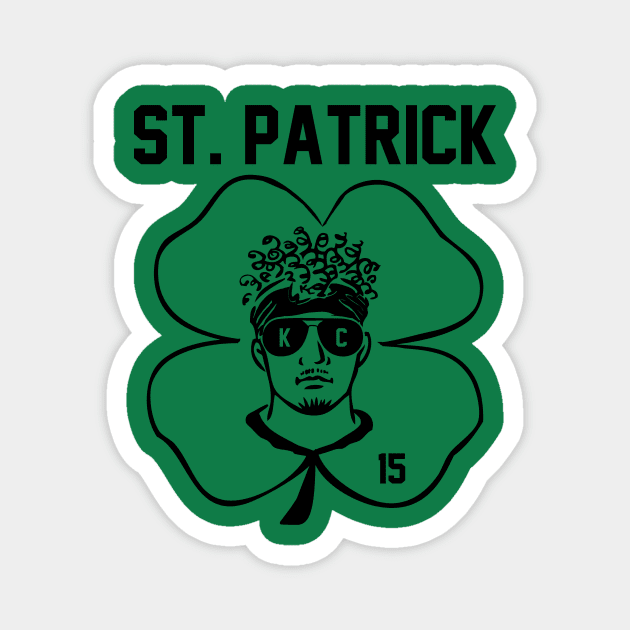 St. Patrick Mahomes (black design) Magnet by Cringe-Designs