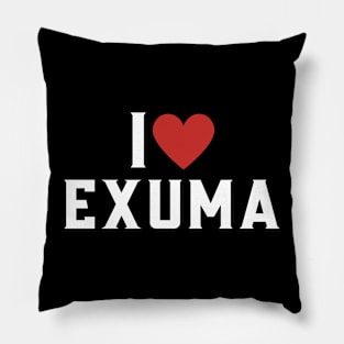 I Heart Love Exuma Bahamas islands Pillow