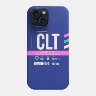 Charlotte (CLT) Airport Code Baggage Tag D Phone Case