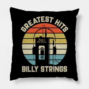 Greatest Hits Billy Retro Walkman Strings Vintage Art Pillow