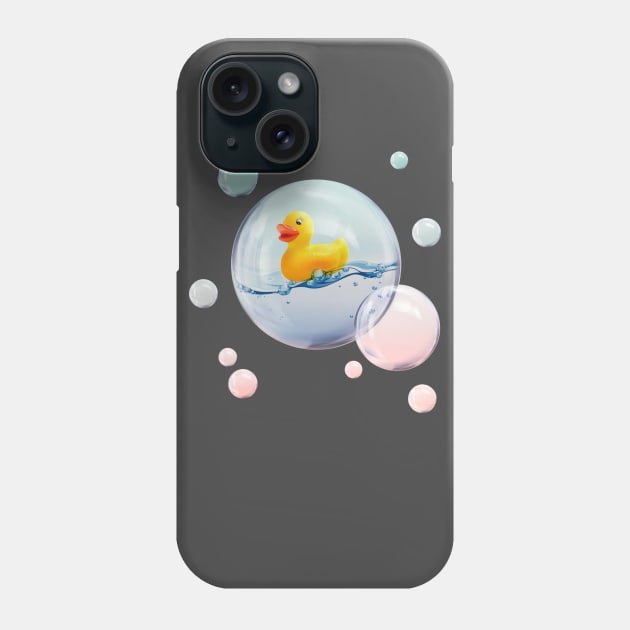 Rubber Ducky in a Bubble Phone Case by Vin Zzep