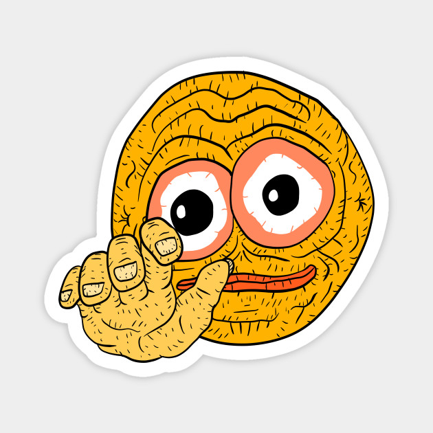 cursed emoji, hand emoticon meme drawing. - Cursed - Magnet