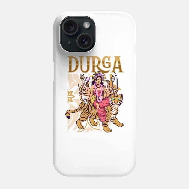 Hindu God - Durga Phone Case by Modern Medieval Design