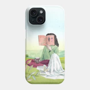 In Magic Nature, a Relaxed Girl Reads Phone Case