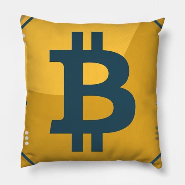 Gold Bitcoin Pillow by DreamCatcher