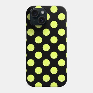 Tennis Balls Seamless Pattern on Black Background Phone Case