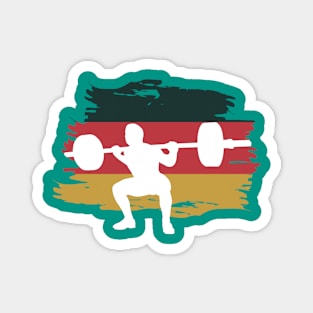 Squat German Flag - Powerlifting Magnet