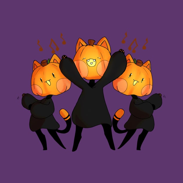 Pumpkin Cats Dance by Kizokukokoro