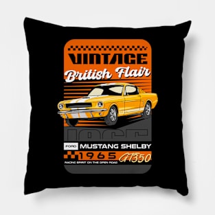 Retro V8 Mustang Car Pillow