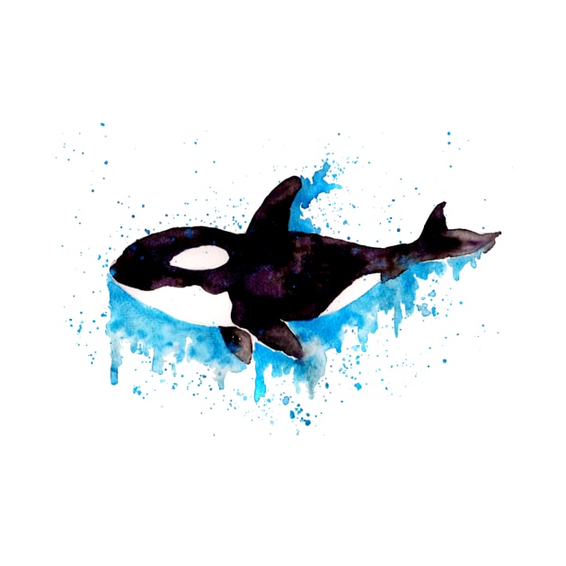 Watercolor Killer Whale by ZeichenbloQ