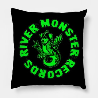 River Monster Records Green Logo Pillow