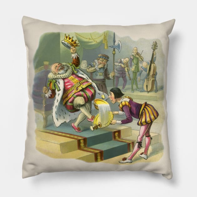 Vintage Old King Cole Nursery Rhyme Pillow by MasterpieceCafe