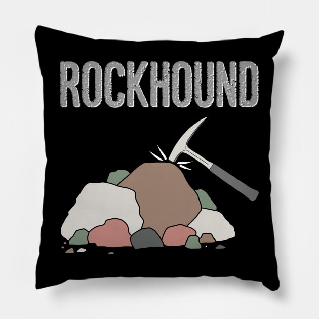 Rockhound Rock Pick Geology Hammer Rockhounding Gift Pillow by Laura Rucker