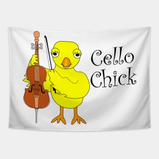 Cello Chick Text Tapestry