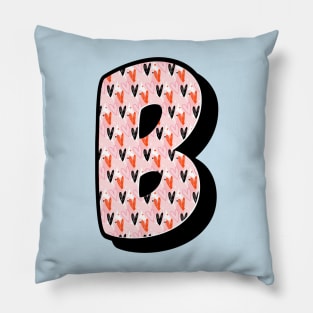 Love Pattern B Alphabet Text Pillow