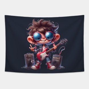 Cute Rockstar Illustration Tapestry