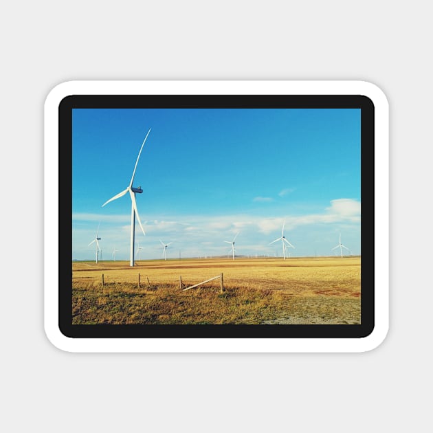 Wind turbine, Pincher Creek, Alberta, Canada. Magnet by Nalidsa