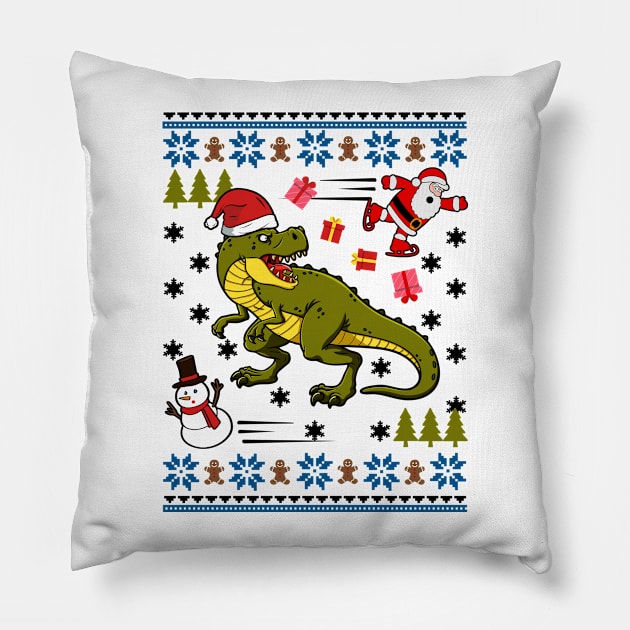 Dinosaurs Hate Christmas Pillow by KsuAnn